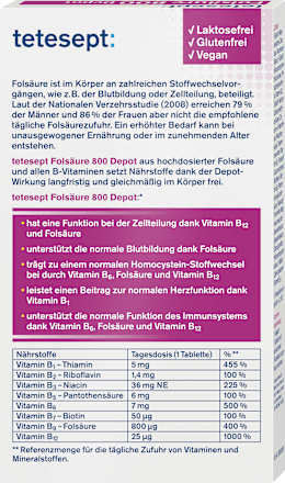 Folsäure 800 Depot Mini-Tabletten tetesept