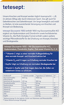 Glucosamin 1650 Tabletten tetesept