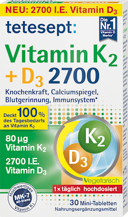 Mini-Tabletten Vitamin K2 + D3 2700 tetesept
