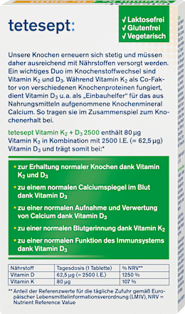 Vitamin K2 + D3 2700 Mini-Tabletten 30 St tetesept