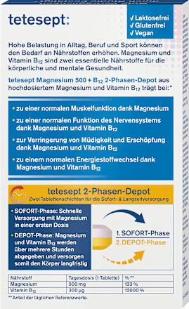 Magnesium 500 + B12 Depot Tabletten 30 St tetesept