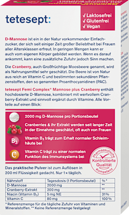 Femi Complex Mannose plus Cranberry Sachets 8 St tetesept