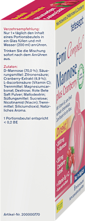 Femi Complex Mannose plus Cranberry Sachets 8 St tetesept