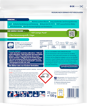 Waschmittel Blätter Vollwaschmittel Dr. Beckmann