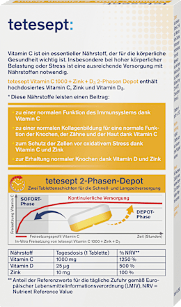 Vitamin C + Zink + D3 Tabletten 30 St tetesept