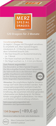 Dragees Haut Haare Nägel 134 St Merz Spezial