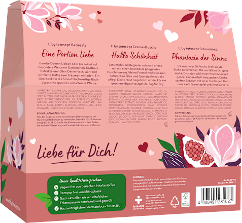 Geschenkset Liebe für Dich 3tlg t by tetesept