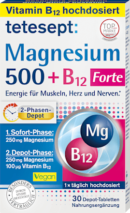 Magnesium 500 + B12 Depot Tabletten 30 St tetesept