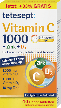 Vitamin C + Zink + D3 Tabletten 30St tetesept