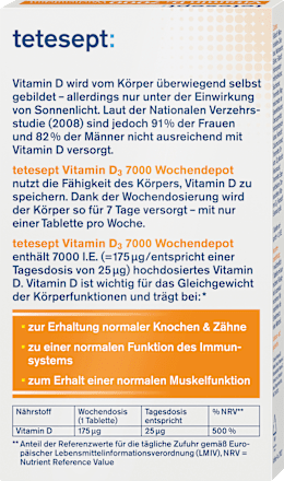 Vitamin D3 Wochendepot 7000 Tabletten tetesept
