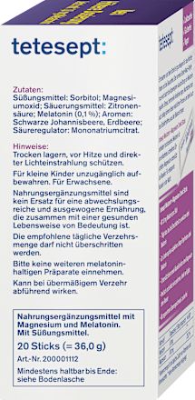 Melatonin + Magnesium Direkt Sticks 20 St tetesept
