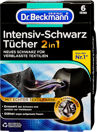 Színvédő kendő fekete textilfestékkel Dr. Beckmann