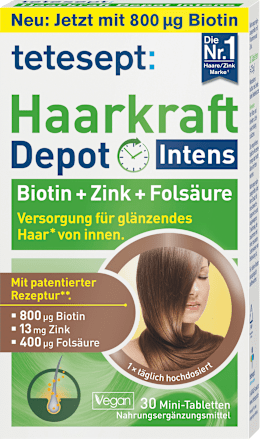 Haarkraft Depot Intens Biotin + Zink + Folsäure Tabletten 30 St. tetesept