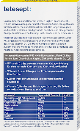 Glucosamin 1550 Tabletten 40 St tetesept