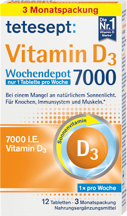 Vitamin D3 7000 I.E. Wochendepot Tabletten 12 St tetesept