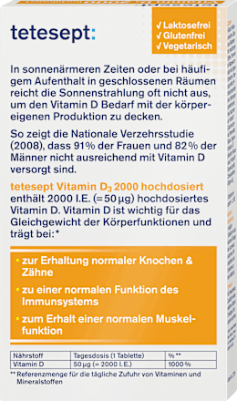 Vitamin D3 2000 I.E Tabletten 50 St tetesept