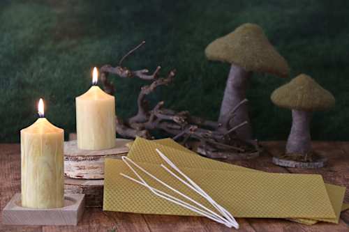 Wabenplatten, Bastelset mit Dochten 5tlg Dekorieren & Einrichten