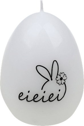 Eikerze "eieiei", weiß-schwarz Dekorieren & Einrichten