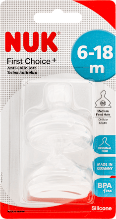 Силиконов биберон за хранене, 6-18м, размер М NUK
