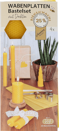Wabenplatten, Bastelset mit Dochten 5tlg Dekorieren & Einrichten