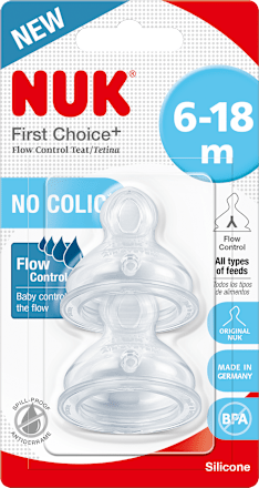 Tettarella in silicone Flow Control 6-18m First Choice+ NUK