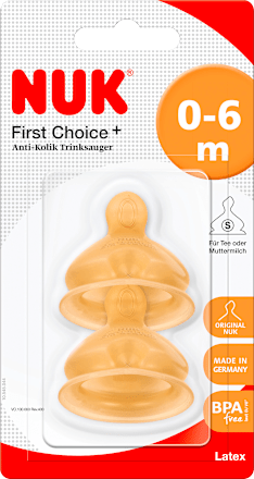 Trinksauger First Choice+ Latex, Gr. S (Tee), 0-6 Monate NUK