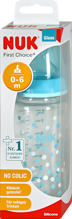 First Choice+ Glas-Babyflasche 0-6 Monate blau NUK