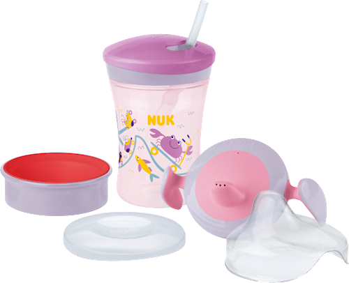Trinklernset Evolution, rot/lila, ab 6. Monat, 230 ml NUK