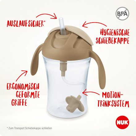 Trinkhalmbecher Motion Cup grün, 230 ml NUK
