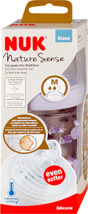 Nature Sense staklena flašica za bebe, veličina M, 240 ml NUK