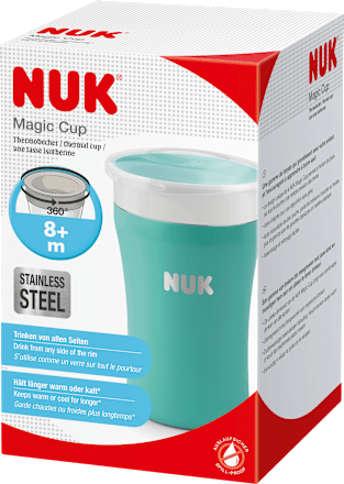 Trinklernbecher Magic Cup Edelstahl türkis, 230 ml NUK