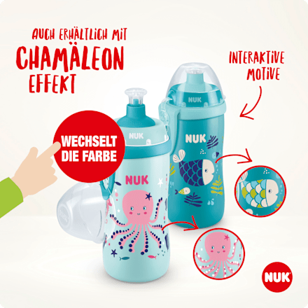 Trinklernflasche Junior Cup Color Change türkis, ab 3 Jahre, 300 ml  NUK