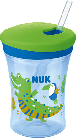 Trinkhalmbecher Evolution Action Cup, grün/blau, ab 12. Monat, 230 ml NUK
