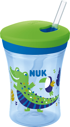 Trinkhalmbecher Evolution Action Cup, grün/blau, ab 12. Monat, 230 ml NUK
