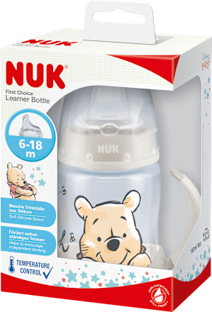 Trinklernflasche First Choice Disney Temperature Control, beige, 6-18 Monate, 150ml NUK