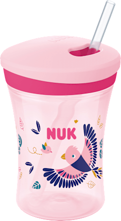 Trinkhalmbecher Evolution Action Cup, rosa, ab 12. Monat, 230 ml  NUK