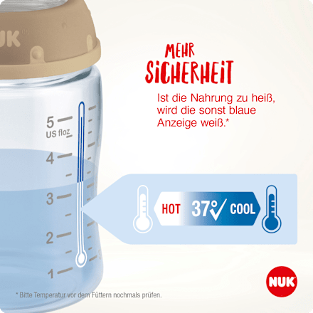 Babyflasche aus Glas First Choice+ blau 0-6 Monate 240 ml NUK