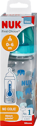 Babyflasche aus Glas First Choice+ blau 0-6 Monate 240 ml NUK
