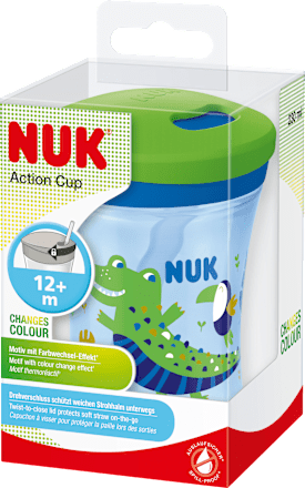 Trinkhalmbecher Evolution Action Cup, grün/blau, ab 12. Monat, 230 ml NUK