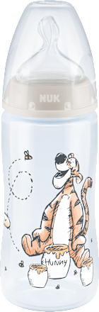 First Choice Winnie plastična flašica za bebe, od 0 do 6 meseci, sa indikatorom temperature, 300ml NUK