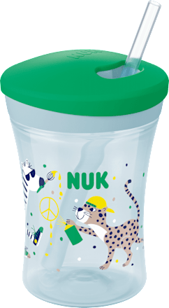 Trinkhalmbecher Evolution Action Cup grün, 230 ml NUK