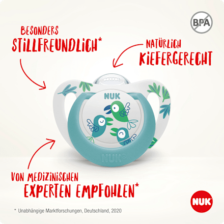 Schnuller Star Silikon, rosa/weiß, Gr.0, 0-2 Monate NUK