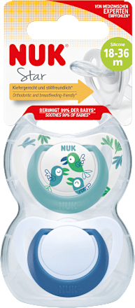 Schnuller Star Silikon, türkis/blau, Gr.3, 18-36 Monate NUK