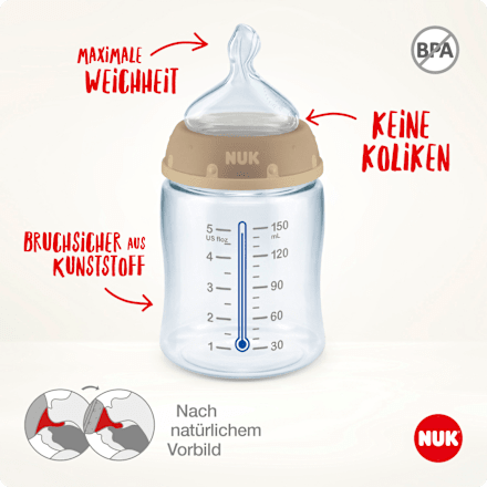 Babyflasche First Choice, grau, 6-18 Monate, 300ml  NUK
