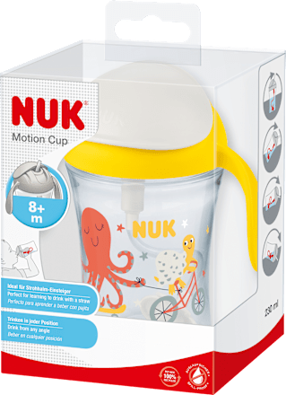 Trinkhalmbecher Motion Cup gelb, 230 ml NUK