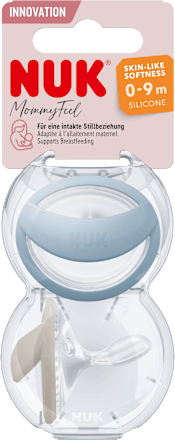 Schnuller Mommy Feel Silikon, blau/creme, Gr.1, 0-9 Monate NUK