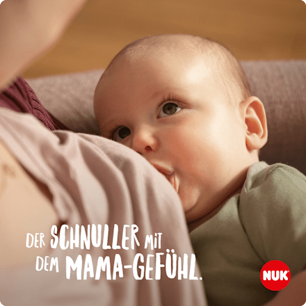 Schnuller Mommy Feel Silikon, blau/creme, Gr.1, 0-9 Monate NUK