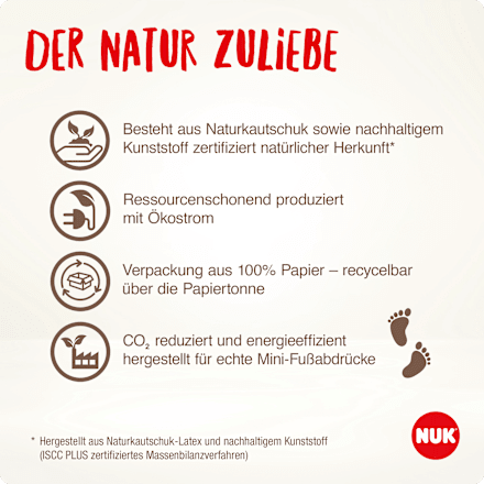 Schnuller for Nature Latex, rot, Gr.2, 6-18 Monate NUK