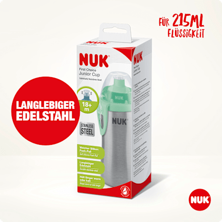 Trinkflasche Kinder Edelstahl grau, 215 ml NUK