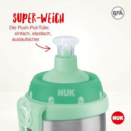 Trinkflasche Kinder Edelstahl grau, 215 ml NUK